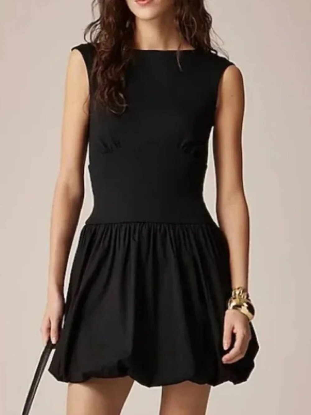 J.Crew Bubble Hem Mixy Dress Short Black Mini Dress Plus Size XXL Dark Romantic